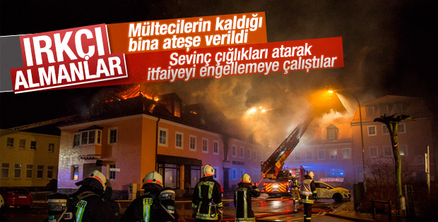 Mülteciler için hazırlanan bina yakıldı, Almanlar sevindi
