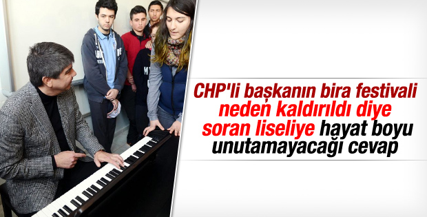 Türel'den bira festivalini soran liseliye hayat dersi