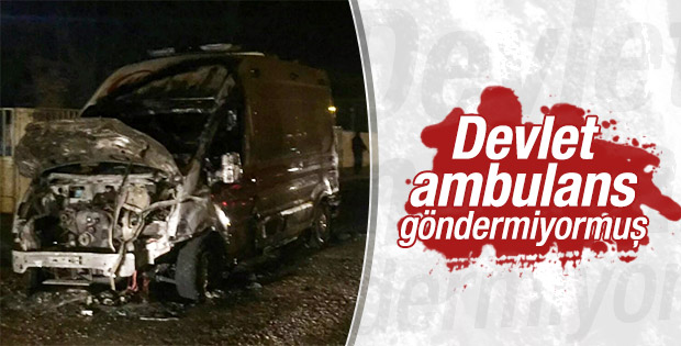 Teröristler Batman'da ambulans yaktı