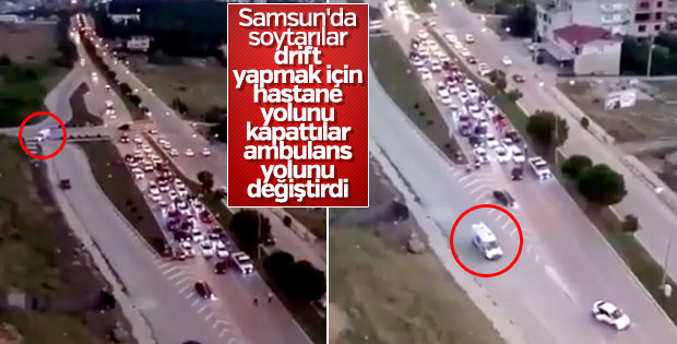 Trafik magandaları yüzünden ambulans yol değiştirdi
