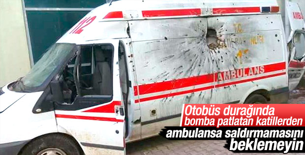 Teröristler ambulansa saldırdı