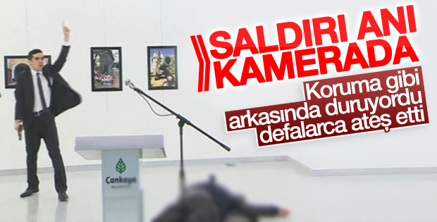 Rus Büyükelçi Andrey Karlov'un vurulduğu an