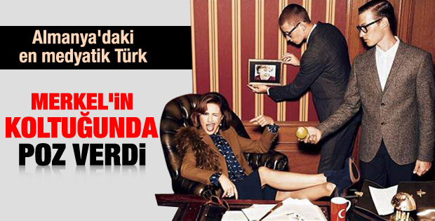 Angela Merkel'in koltuğunda bir Türk kızı