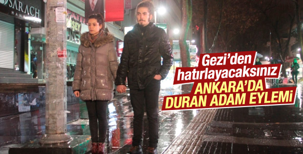 Ankara'da 'duran çift' eylemi