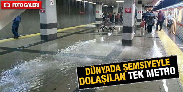 Ankara'da metroyu su bastı İZLE