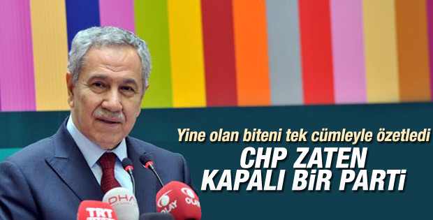 Arınç'tan CHP'nin kapatılması iddialarına ilginç yorum