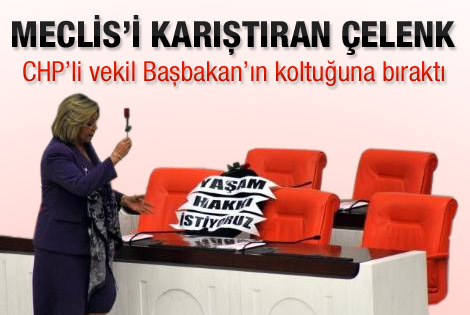 Arıtman'dan Başbakan'ın koltuğuna siyah çelenk