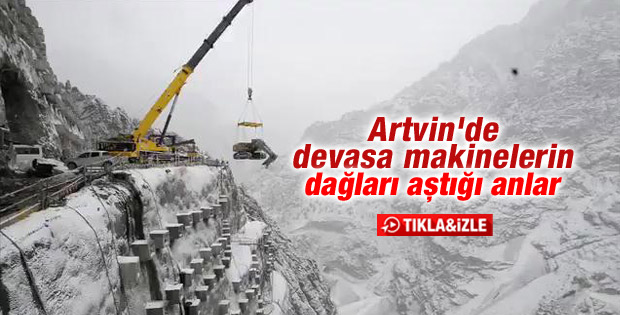 Artvin Yusufeli Barajı inşaatı kışa rağmen sürüyor İZLE