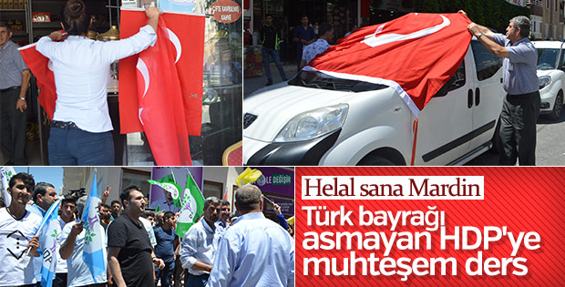 Mardin'de HDP'ye Türk bayrağı tepkisi