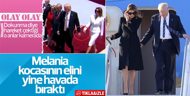 Melania, Trump'ın elini yine havada bıraktı