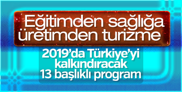 13 başlıkta 2019 Yılı Cumhurbaşkanlığı Yıllık Programı