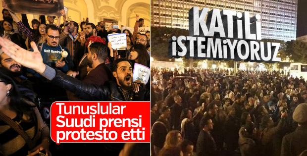 Suudi Arabistan Veliaht Prensi Tunus’ta protesto edildi