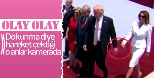 Melania, Donald Trump'ın elini tutmadı
