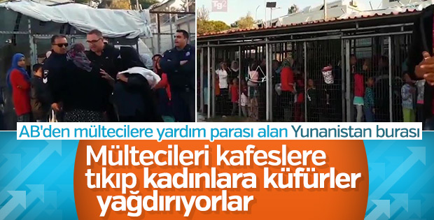 Kadın mülteciye küfürler yağdıran Yunan polisi