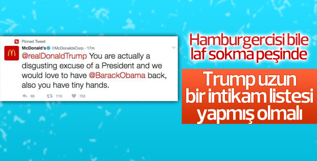 McDonalds Başkan Trump'a Twitter'dan hakaret etti