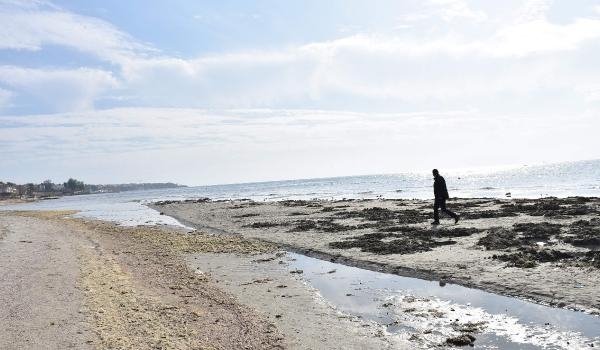 Marmara Ereğlisinde deniz suyu 20 metre çekildi Marmara Ereğlisinde deniz suyu 20 metre çekildi