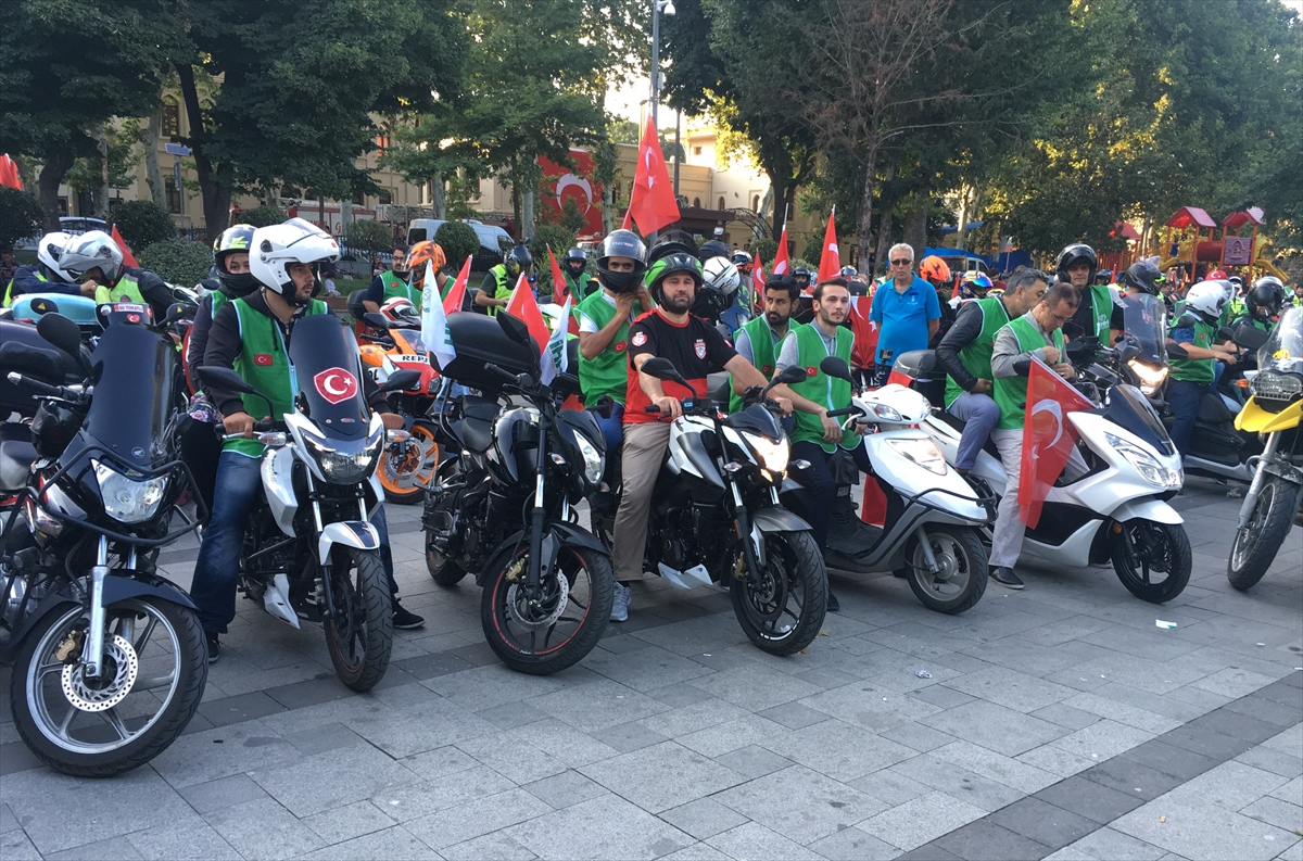 15 Temmuz şehitleri için motosiklet konvoyu