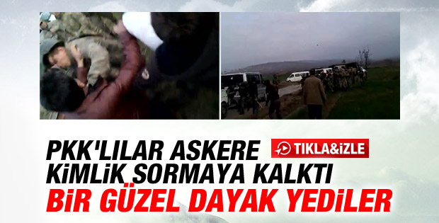 Askere kimlik soran PKK'lılara yumruklu cevap