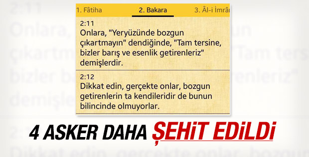 Dağlıca'da 4 asker şehit oldu