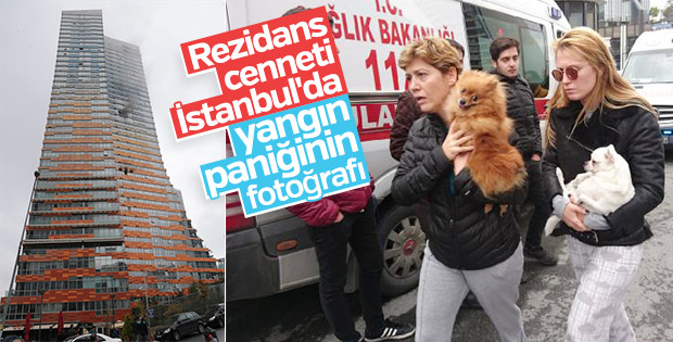 Ataşehir'de gökdelen yangını