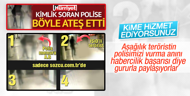 Polisimizin vurulma anıyla terör propagandası