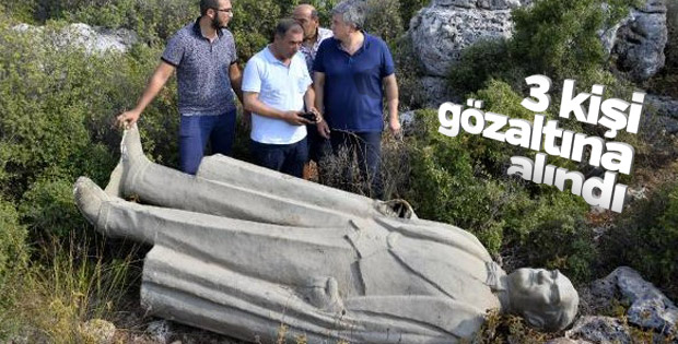 Atatürk heykeli soruşturması: 3 gözaltı