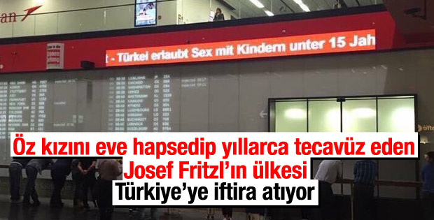 Viyana havalimanında Türkiye'ye iftira dolu yazı