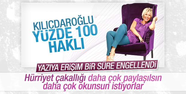 Hürriyet Ayşe Arman'ın yazısına erişimi engelledi
