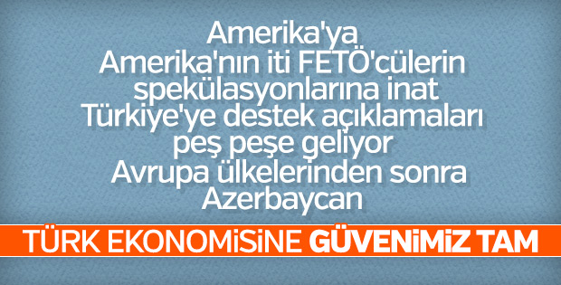 Azerbaycan'ın Türk ekonomisine güveni tam