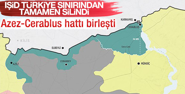 IŞİD Türkiye sınırından tamamen temizlendi
