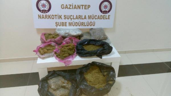 Gaziantep'te 30 kilodan fazla esrar ele geçirildi