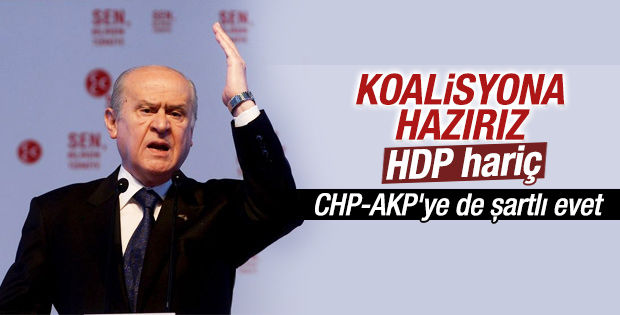 Bahçeli: HDP hariç herkesle koalisyon kurarız