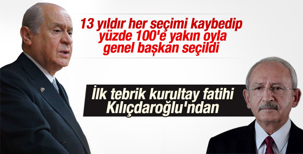 Kılıçdaroğlu Bahçeli'yi kutladı