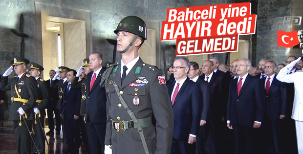 Liderler 30 Ağustos için Anıtkabir'deydi