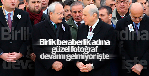 Şehit cenazesinde Bahçeli-Kılıçdaroğlu yan yana