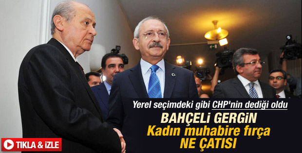 Bahçeli'den kadın muhabire fırça
