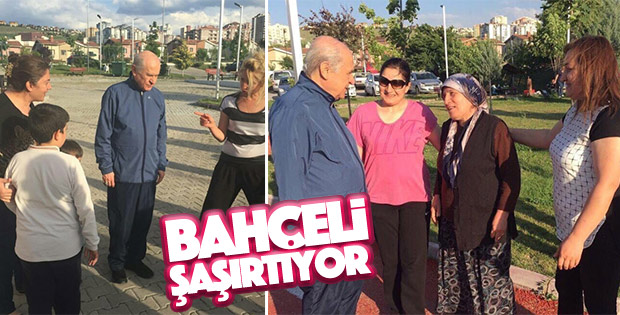 Devlet Bahçeli yürüyüşte