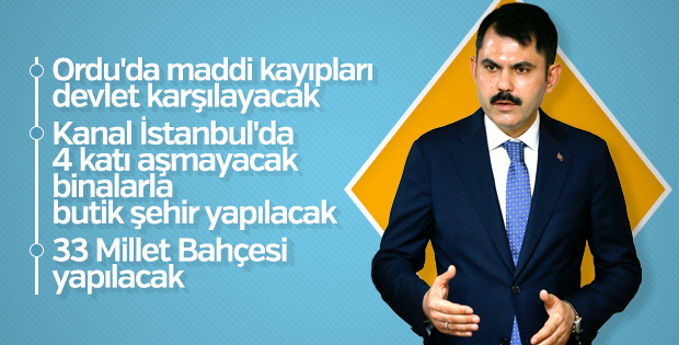 Çevre ve Şehircilik Bakanı Kurum önemli projeleri anlattı