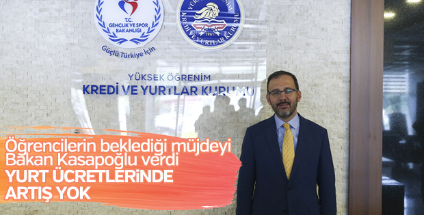 Yurtlara zam yapılmayacak
