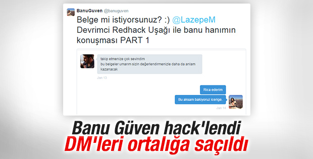Banu Güven'in Twitter hesabı hack'lendi