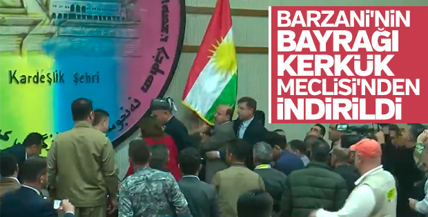 Irak Ordusu'ndan il meclisinde bayrak değişimi