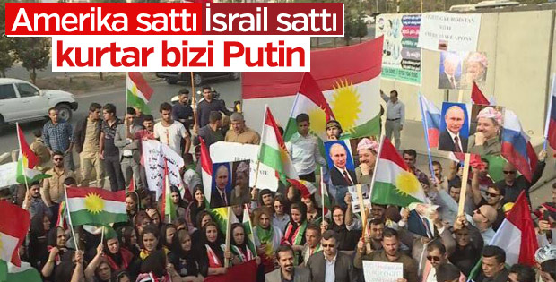 Barzani yandaşlarının Putin'li eylemi