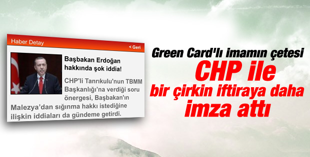 Başbakan Erdoğan'a çirkin iftira
