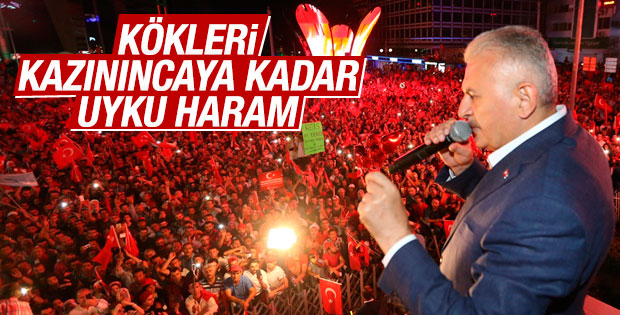 Başbakan Yıldırım Kızılay Meydanı'nda halka hitap etti