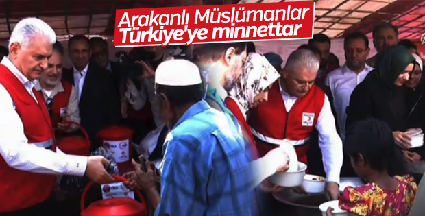 Başbakan Yıldırım Arakanlı Müslümanların kampında