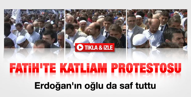 Başbakan'ın oğlu Mısır protestosuna katıldı
