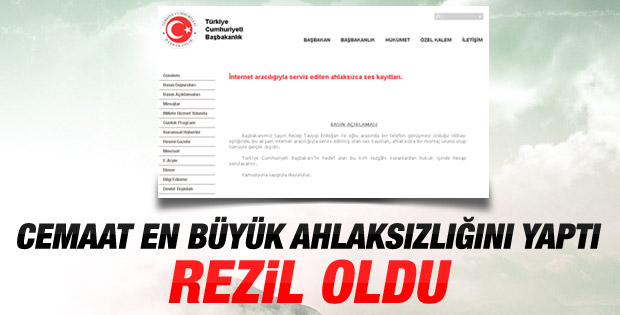Başbakanlık'tan ses kayıtlarıyla ilgili açıklama