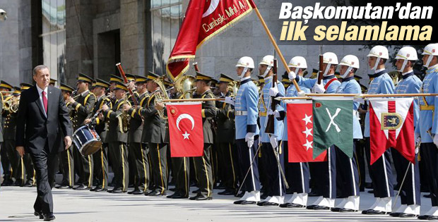 Erdoğan'dan askere ilk selamlama İZLE