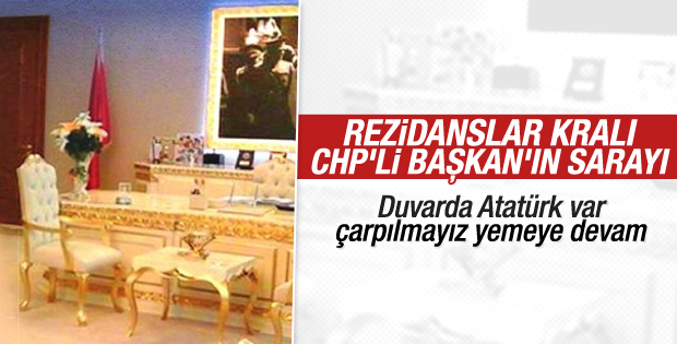 CHP'li Başkan'ın sarayları aratmayan makam odası
