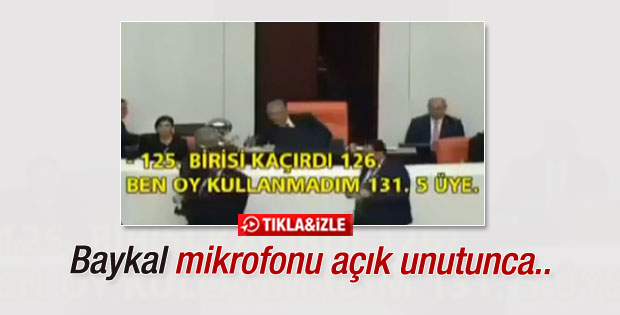 Deniz Baykal mikrofonu açık unuttu